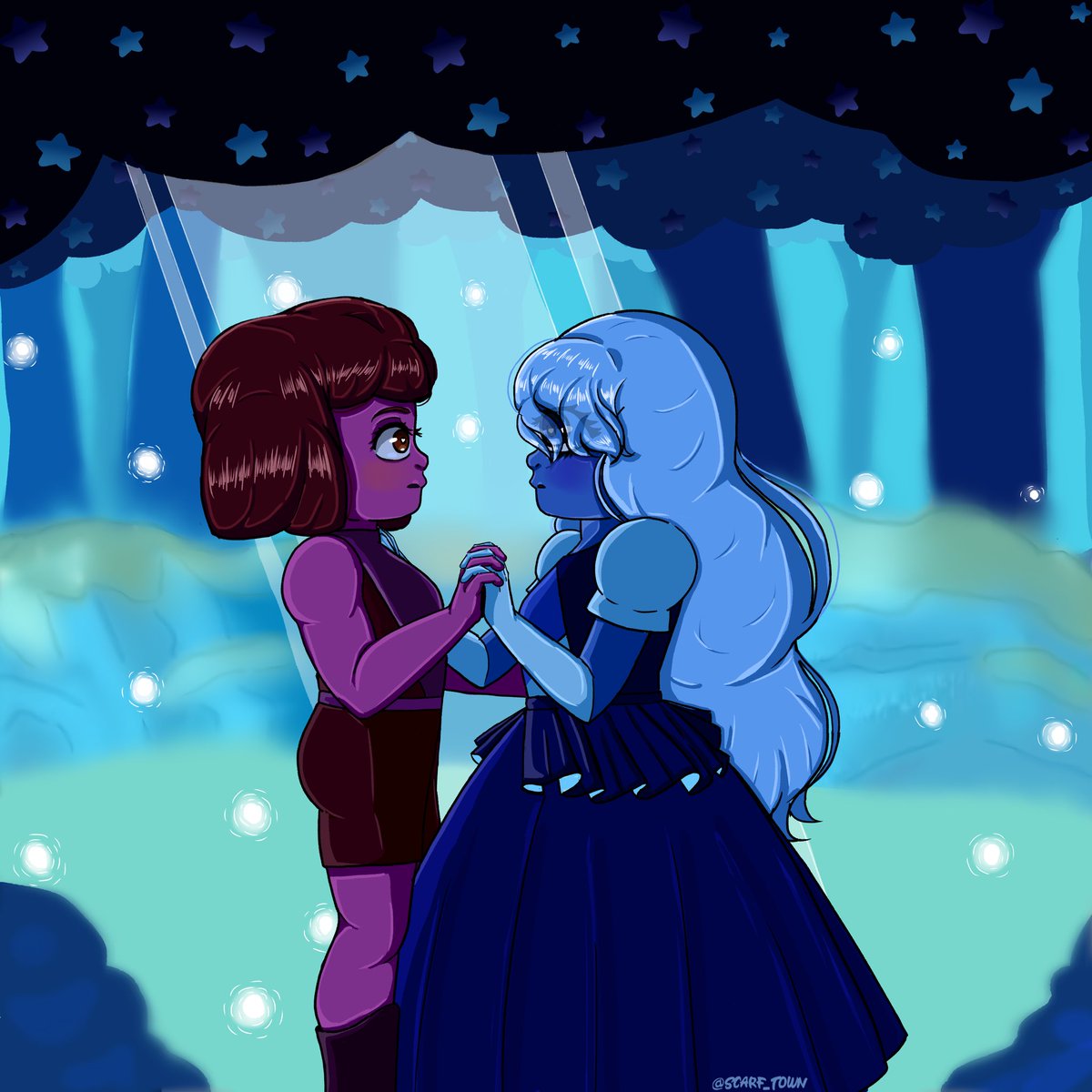 scarf_town's tweet photo. Ruby and Sapphire Dancing Together 
❤️💙💜 #stevenuniverse #rubyandsapphire #digitalartㅤㅤㅤㅤ https://t.co/OfI9IupDC0