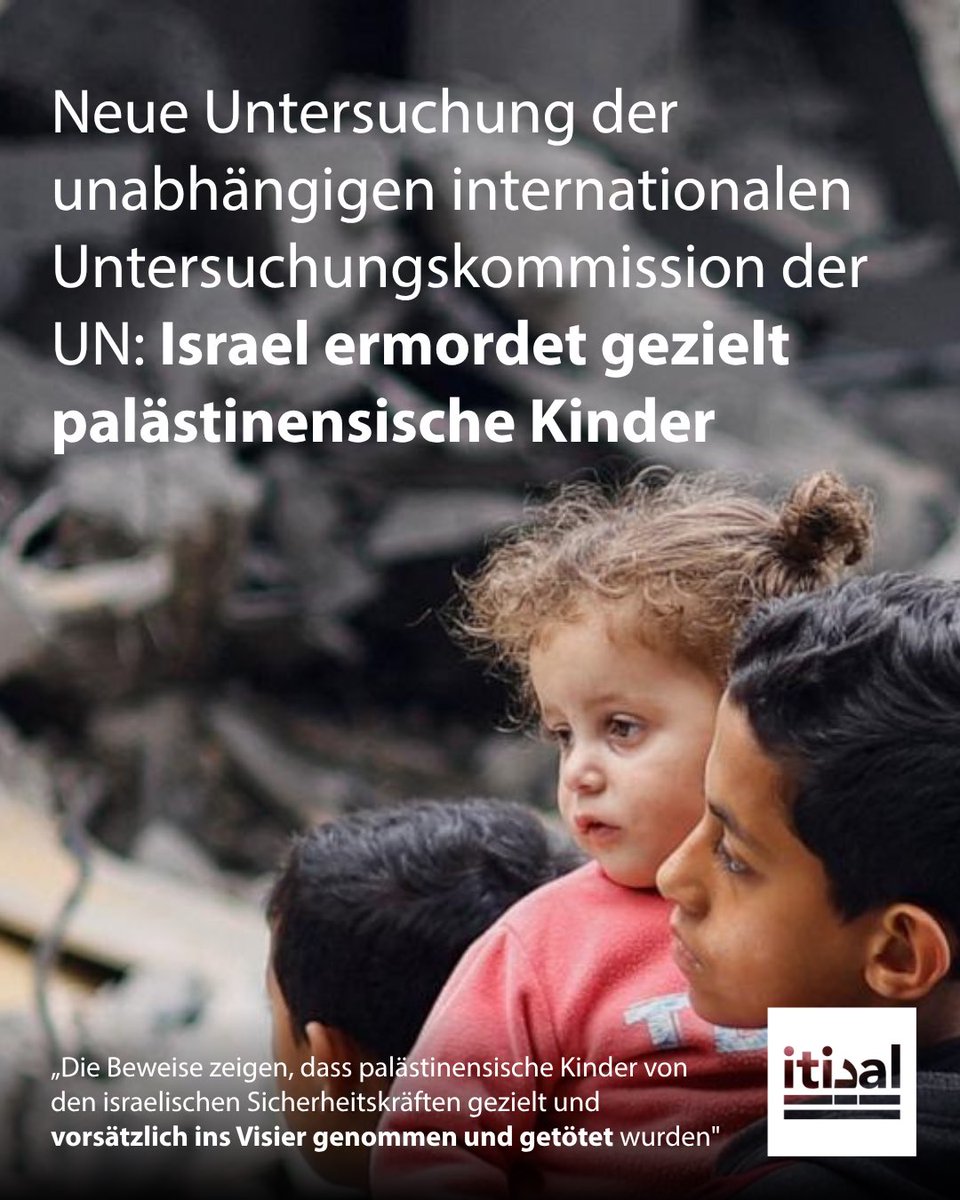 Tarek_Bae's tweet photo. Die Unabhängige Internationale Untersuchungskommission der Vereinten Nationen hat festgestellt, dass israelische Behörden und Sicherheitskräfte palästinensische Kinder gezielt getötet haben. Das am Dienstag in Genf vorgelegte Dokument wertet dies als Völkermord, Verbrechen gegen die Menschlichkeit und Kriegsverbrechen im Gazastreifen sowie als Kriegsverbrechen im besetzten Westjordanland.

„Die Beweise zeigen, dass palästinensische Kinder von den israelischen Sicherheitskräften gezielt ins Visier genommen und getötet wurden", erklärte Kommissionsvorsitzender Srinivasan Muralidhar. Zwischen dem 7. Oktober 2023 und dem 7. Oktober 2025 wurden mindestens 20.179 Kinder getötet und 44.143 verletzt. Kinder machten rund 30 Prozent aller Getöteten aus, gegenüber etwa 24 Prozent in den Gaza-Kriegen 2008/09 und 2014.

Israels Streitkräfte setzten laut Bericht weiterhin schwere Munition mit großflächiger Wirkung in dicht besiedelten Wohngebieten ein, trotz steigender Opferzahlen unter Kindern. „Dies zeigt, dass solche Angriffe, die Kinder in so hoher Zahl töteten, vorsätzlich waren", heißt es. Die Kinder seien kollektiv angegriffen worden, weil die Armee die Zivilbevölkerung pauschal mit Hamas gleichsetzte. 

Israel wies den Bericht als „verleumderische Farce" zurück

Das Töten und Verstümmeln der Kinder sei Teil einer Strategie, die biologische Fortdauer und das künftige Bestehen der palästinensischen Gruppe zu zerstören. Israel habe eine schwere Waisenkrise verursacht, verletzte Kinder tragen lebenslange Behinderungen davon. Angriffe auf Geburts- und Neugeborenenstationen sowie die Blockade untergruben die reproduktive Gesundheit und ließen Fehlgeburten ansteigen. Im Westjordanland dokumentierte die Kommission Folter, sexualisierte Gewalt, erzwungenes Entkleiden und Nahrungsentzug an Kindern in israelischer Gefangenschaft.

„Durch das Angreifen von Kindern greift Israel die Fähigkeit des palästinensischen Volkes an, zu existieren und über seine Zukunft zu bestimmen", sagte Muralidhar. Kommissar Chris Sidoti benannte konkrete israelische Divisionen und Einheiten: „Wir wissen, wer sie sind."