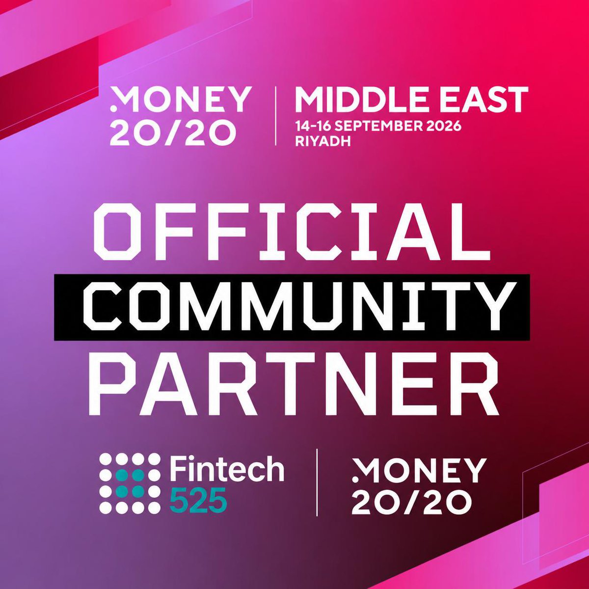 fintech525's tweet photo. سعيدين بالإعلان أن Fitnech525 اصبح شريك المجتمع الرسمي في معرض@money2020_me في نسخته الاخيرة 🇸🇦

نطمح من خلال هذه الشراكة بتقديم مزايا لشركات التقنية المالية في القطاع وتقديم خصومات مخصصة من خلال Fintech525

وسيتم الإعلان عن البرامج داخل معرض Money2020 خلال الأيام القادمة https://t.co/jIjm8a7kbJ