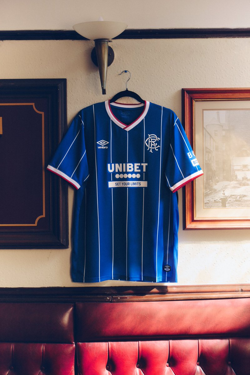 RangersFC's tweet photo. 💙 Our iconic royal blue remains at the heart of the design, brought to life with subtle pinstripe detailing and modern @umbro craftsmanship.

🔵 Bound By Blue https://t.co/KW6rByrEzR