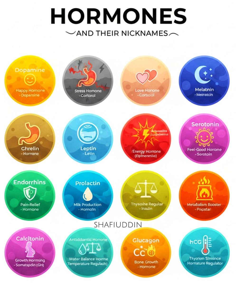 InfoSciHub's tweet photo. Hormones and their nicknames :🔥 https://t.co/6c6PwSW2cA
