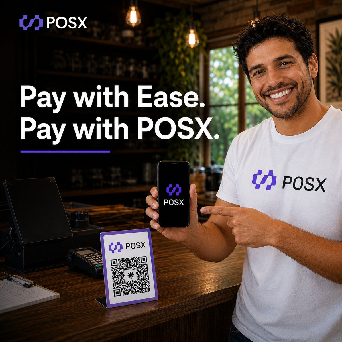 POSX_Official's tweet photo. Ever wish payments were as easy as ordering your favorite coffee? ☕

With POSX, they are.

📱 Scan a QR code
⚡ Complete your payment in seconds
🔒 Enjoy a seamless and secure experience

Because paying should be the easiest part of your day. https://t.co/p7O2rzszD9