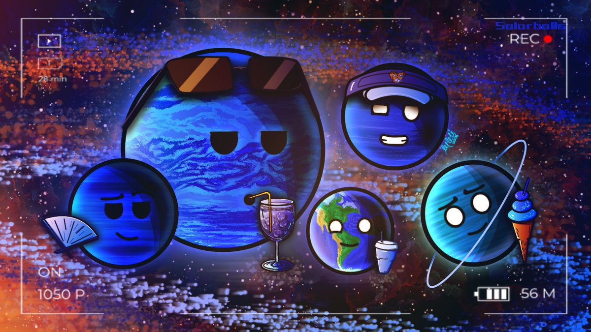 AppleLi259134's tweet photo. Summer time!
The blue planets are chilling..👀
#solarballs #solarballsart #solarballsfanart https://t.co/1glnTbe4or