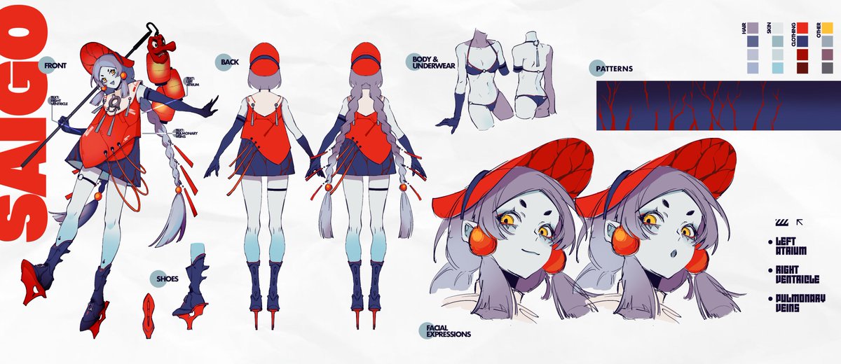 saibogoblin's tweet photo. HOI-HOI! I'm Saigo! 👺
I'm a Cyborg-Goblin who's lost her heart, but lives on to cause chaos and mischief!  

Design &amp; Reference Sheet by @Esca092

#VTuber #VTuberUprising https://t.co/NukAzdiFn2
