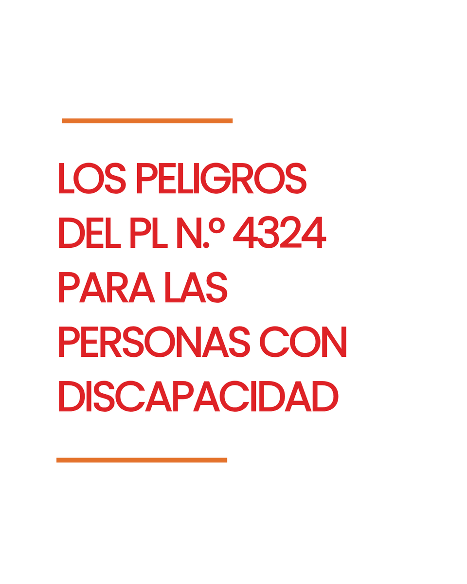 sodisperu's tweet photo. 🚨 ALERTA | Los peligros del PL N.° 4324 para las personas con discapacidad

El @congresoperu tiene en agenda una propuesta que representa una grave amenaza para la autonomía y los derechos. ¿De qué se trata? Te lo explicamos aquí. 👇 https://t.co/Gs4cpYXIjA
