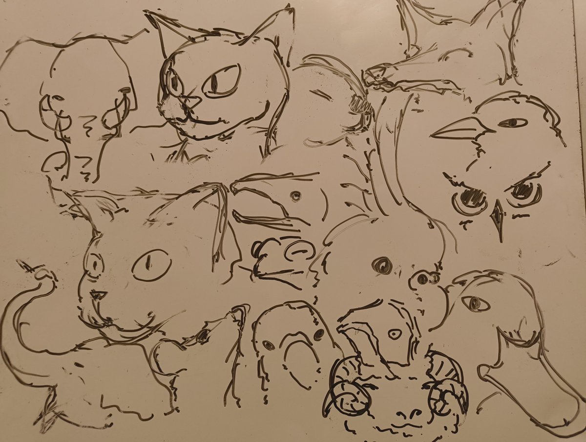 XNic1252's tweet photo. 動物書いてたら朝になってた
お絵描き楽しい https://t.co/s2k7xZ2EZ2