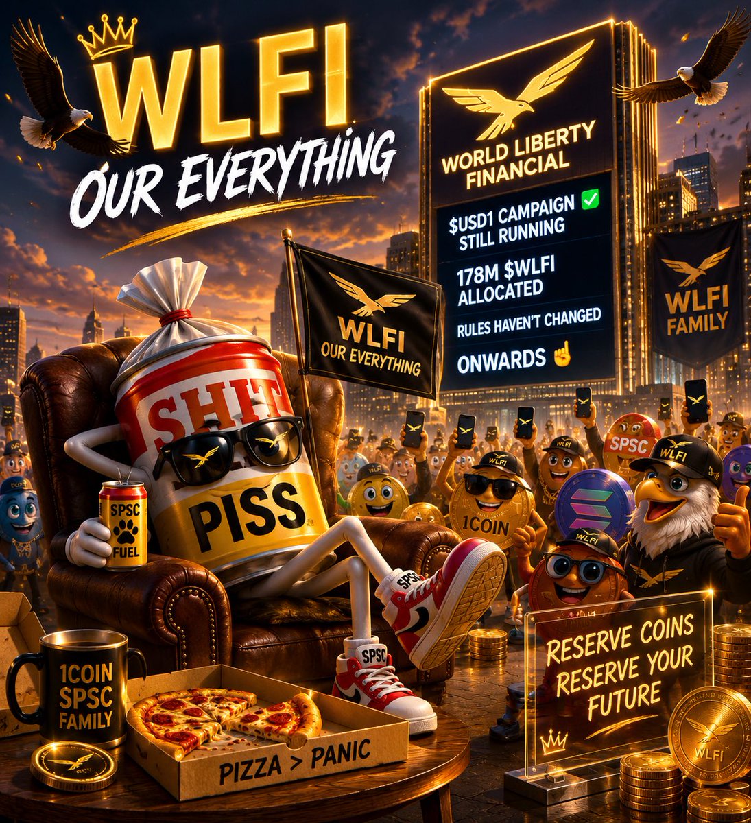 SPSCUSD's tweet photo. @worldlibertyfi @binance #USD1 solana:WLFinEv6ypjkczcS83FZqFpgFZYwQXutRbxGe7oC16g When the mission stays the same,

the believers stay too.

🥫🦅 #1coin $SPSC https://t.co/DpGbSOaajW