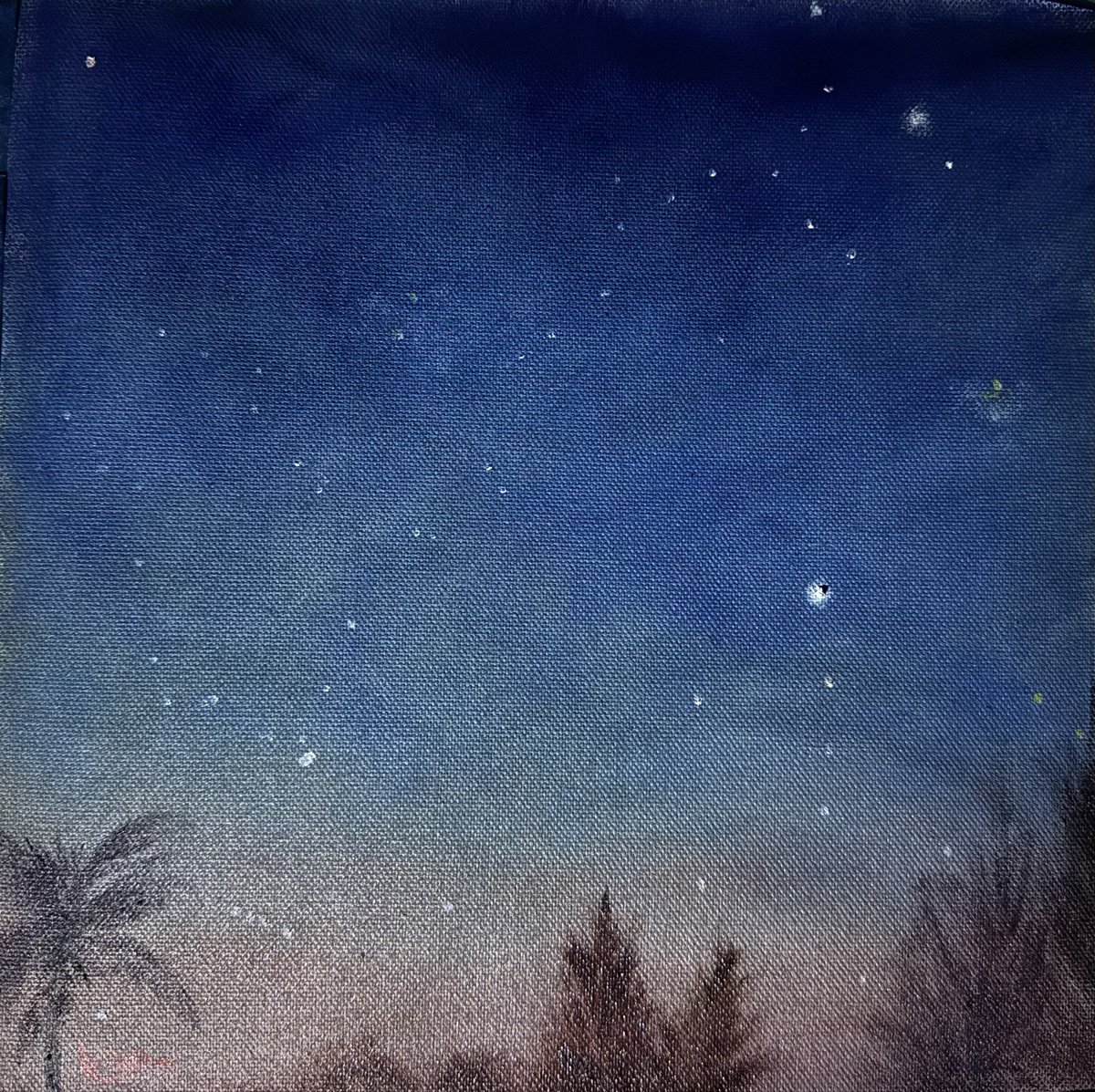南の空に、カノープスが美しく輝く、夜明け前の一枚です。#スケッチ