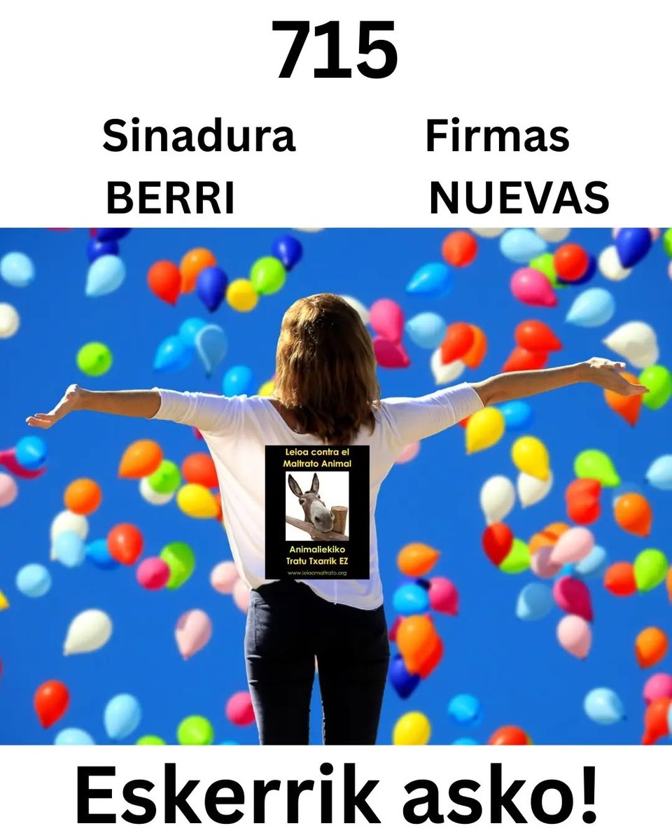LeioaMaltrato's tweet photo. https://t.co/n3PJBmIHoW
Gaur 715 sinadura berri aurkeztu ditugu Leioako Udaletxean animaliekiko tratu txarrik gabeko jaien aldeko Herri Ekimena udal osoko bilkurara helarazteko. https://t.co/HELBwhyuoM
