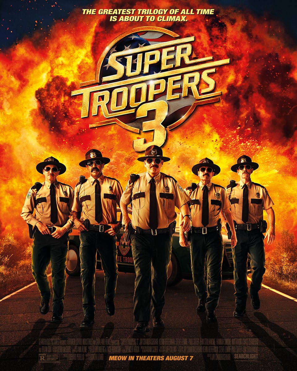 AMCTheatres's tweet photo. Do you boys like threequels? SUPER TROOPERS 3, in AMC Theatres 8/7! #SuperTroopers3 https://t.co/Vc5vGuOvfY