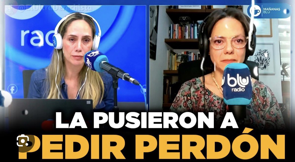 SacudeteCol's tweet photo. #NoMasBlu 
No queremos seguir escuchando a estas dos periodistas. Si @BluRadioCo decide mantenerlas al aire, será una decisión consciente de perder su audiencia. La ética y el respeto no son opcionales. @ZuluagaCamila @anacrisrestrepo @NestorMoralesC @FLIP_org @CaracolRadio https://t.co/RXRQSH39vV