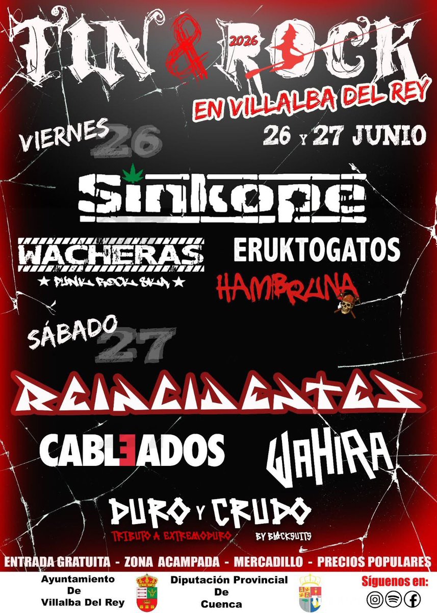 SalaOxido's tweet photo. Este próximo fin de semana nos desplazamos a Villalba del Rey para dar soporte a este gran festival plagado de buenos amigos.
Animaros a ir y apoyar a este tipo de eventos que tanta falta hacen y además está cerca de casa
#ModoVerano https://t.co/Xf4sXStbpY