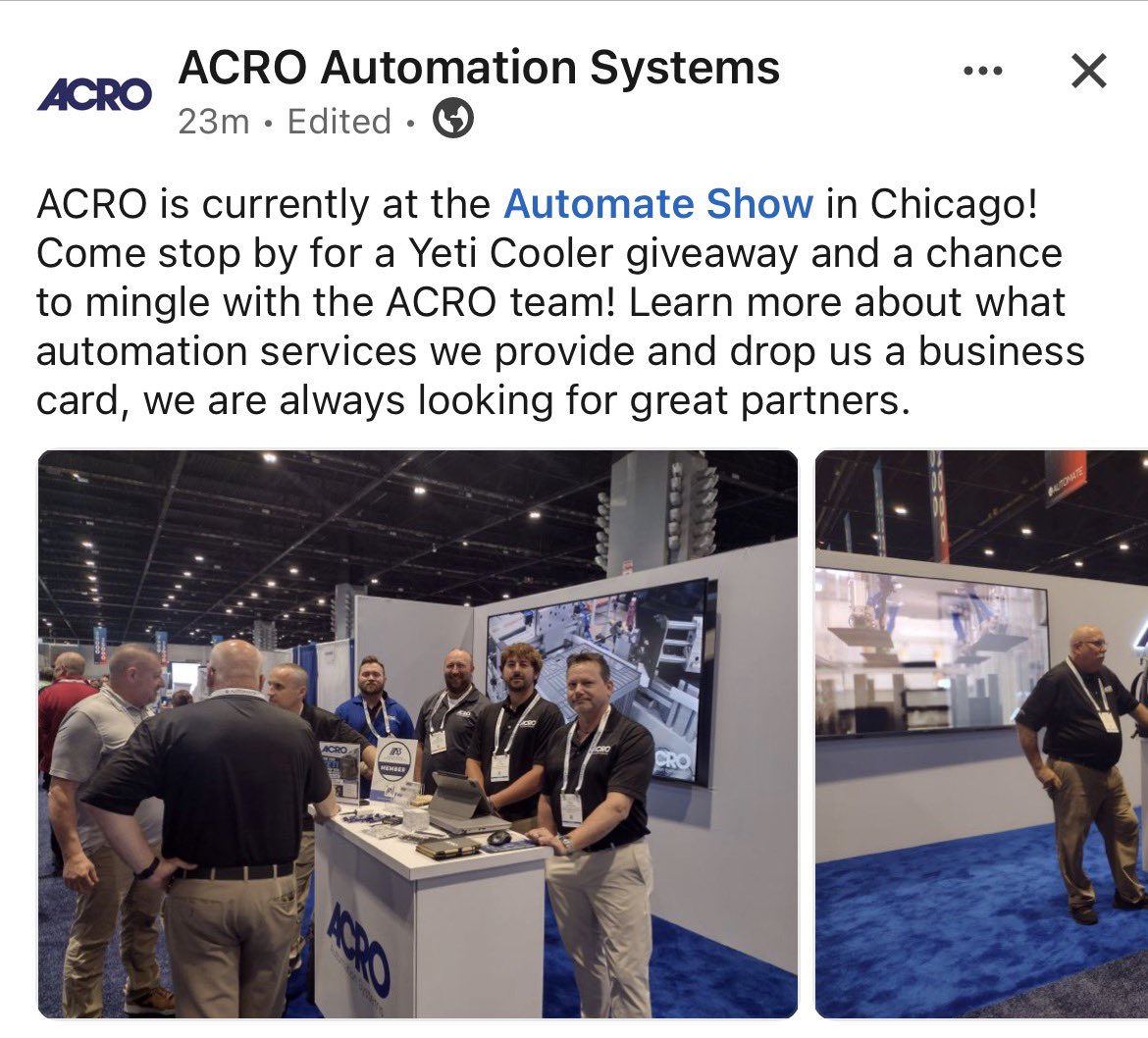 $EOSE / ACRO ACRO is showcasing the automation they provided to EOS.
