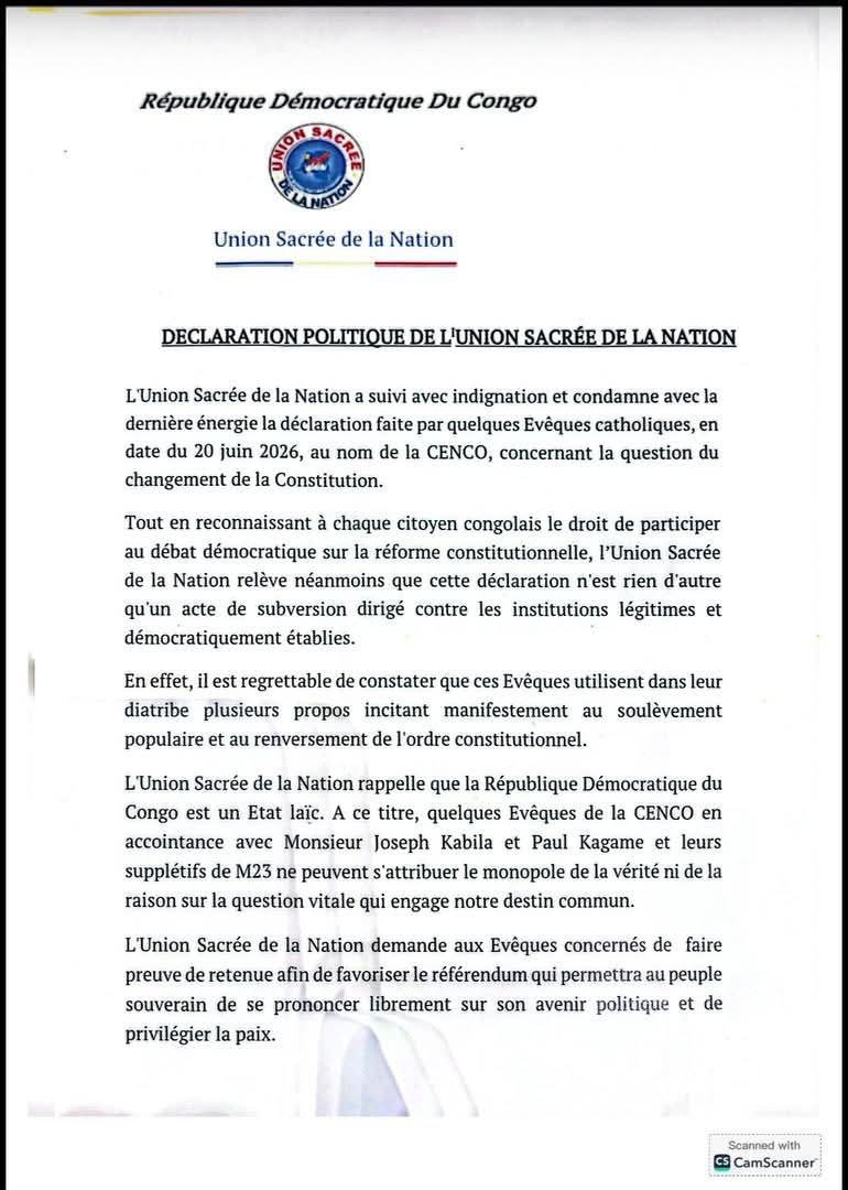 nyangoomari's tweet photo. Les membres de l'Union Sacrée réaffirment leur engagement pour le changement de la Constitution et réitèrent leur soutien indéfectible au Président Félix-Antoine Tshisekedi Tshilombo. https://t.co/suYY3bioWk