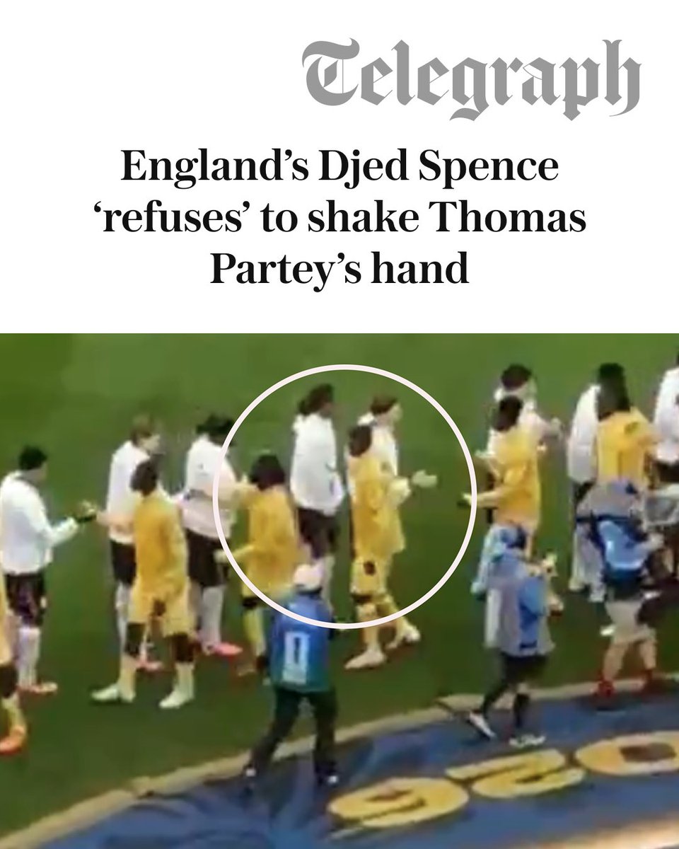 TeleFootball's tweet photo. Djed Spence appeared to avoid shaking hands with Ghana midfielder Thomas Partey ahead of England’s Group L clash in Boston.

The rest of the England players appeared to either shake hands with Partey or fist-bump the former Arsenal midfielder.

🔗: https://t.co/WL7nyRa9Rt https://t.co/Ib3Tfh6qib