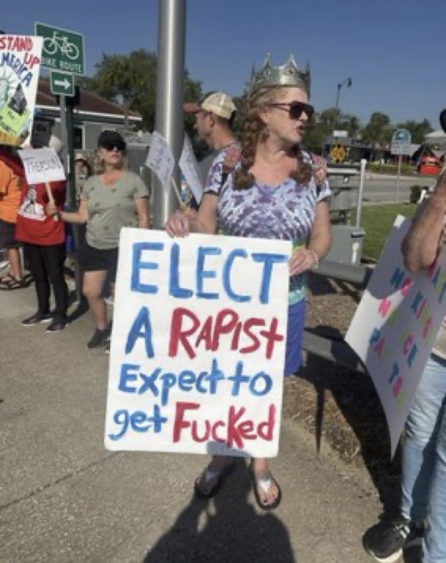 2sunsky's tweet photo. @maddenifico Or another way to put it:

Elect a rapist… expect to get f*cked. https://t.co/chqDZGgrg7