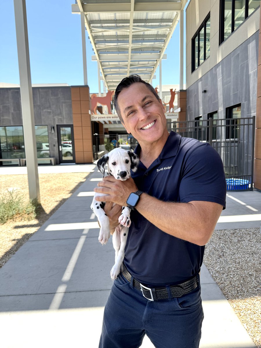 PHXFire's tweet photo. Some traditions never go out of style. 🐾🚒
Dalmatians have been part of the fire service for generations, and this little one was right at home with #PHXFire today.
A big thank you to @azhumane for the visit and for everything they do to help animals find loving homes. https://t.co/UjZpquSaci