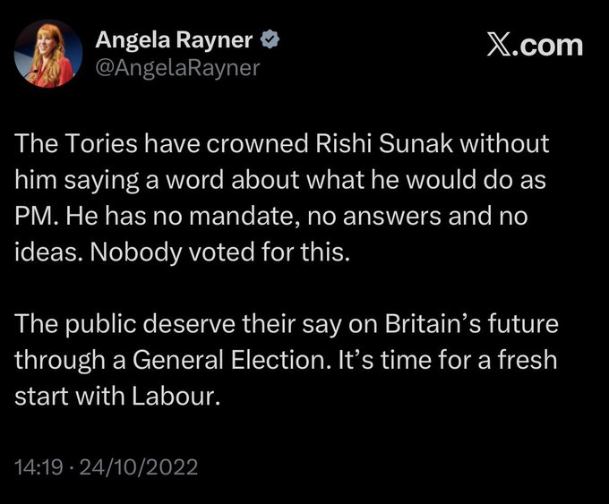 Vonamission's tweet photo. @GBNEWS it says she'd be offered an alternative role, oh so she can mess up something else instead.  God help us.
We need a GE. not a coronation. they all agree too @AndyBurnhamGM @AngelaRayner @DavidLammy 
@ShabanaMahmood  there's always a tweet.😉 https://t.co/OFuTrhXJv2