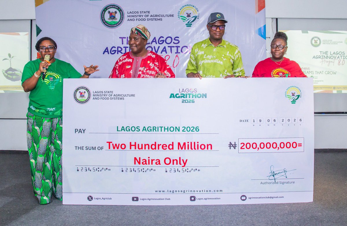 followlasg's tweet photo. LASG NURTURES NEXT GENERATION OF AGRIPRENEURS

… Launches Lagos Agrithon 3.0 with ₦200 Million Pathway for Youth-Led Food Systems innovation

https://t.co/4X3nRw9SAm

@jidesanwoolu @drobafemihamzat @lagosagric1 @Abi_Olusanya @gbenga_omo @gboyegaakosile @LanreBajulaiye @BarrBimbola @Mr_JAGs @Riddwane
#AGreaterLagosRising 
#LASG