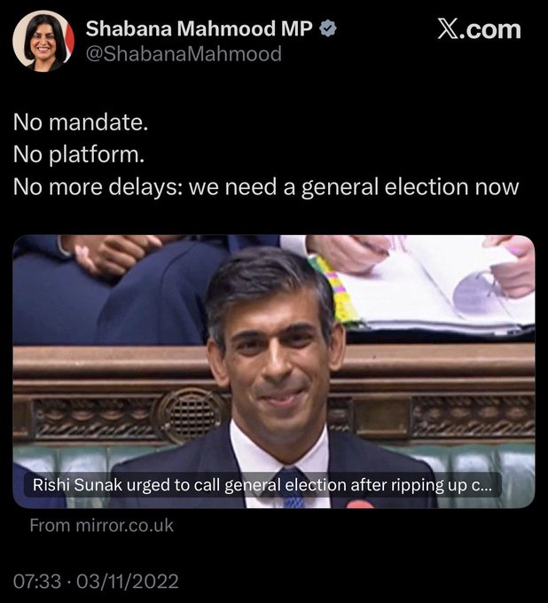 Vonamission's tweet photo. @GBNEWS it says she'd be offered an alternative role, oh so she can mess up something else instead.  God help us.
We need a GE. not a coronation. they all agree too @AndyBurnhamGM @AngelaRayner @DavidLammy 
@ShabanaMahmood  there's always a tweet.😉 https://t.co/OFuTrhXJv2