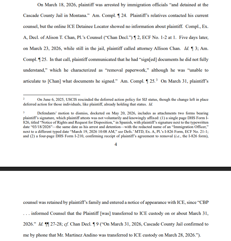 ReichlinMelnick's tweet photo. ICE ABUSE: In 2023, a 17-year-old got "special immigrant juvenile status" and had his removal case dismissed, as he was on a path to a green card.

On March 18, ICE arrested him and coerced him into signing a removal order, then hid him from lawyers for 10 days and deported him. https://t.co/EsL7unHAvo