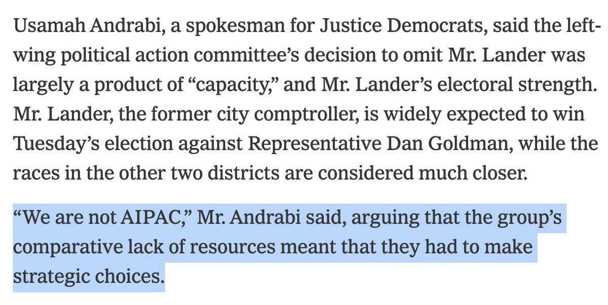 Max_Fisher's tweet photo. Justice Democrats says they dropped Zohran-backed Brad Lander from their endorsement materials because "We are not AIPAC" https://t.co/hd1ghVFLwV