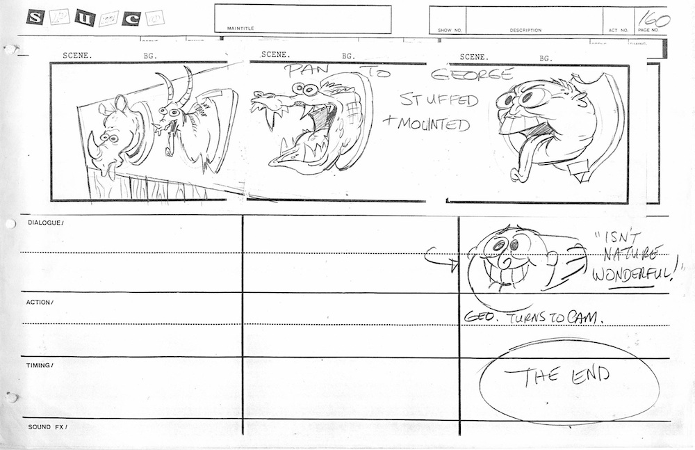 radiodormouse's tweet photo. The episode ends with an EC Comics–style twist. George doesn’t get his revenge, as would be expected in a horror story, nor does he reconcile with Ren &amp; Stimpy, as would be expected in a children’s cartoon. Instead… well, just look! #AnimationHistory #RenAndStimpy https://t.co/mq6FzeLvyl