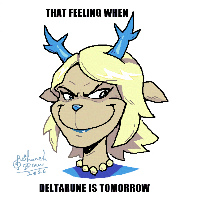 01_ReihanehDraw's tweet photo. that feeling when #DELTARUNETOMORROW 😈✨
#deltarune https://t.co/Obx9zNjcqq