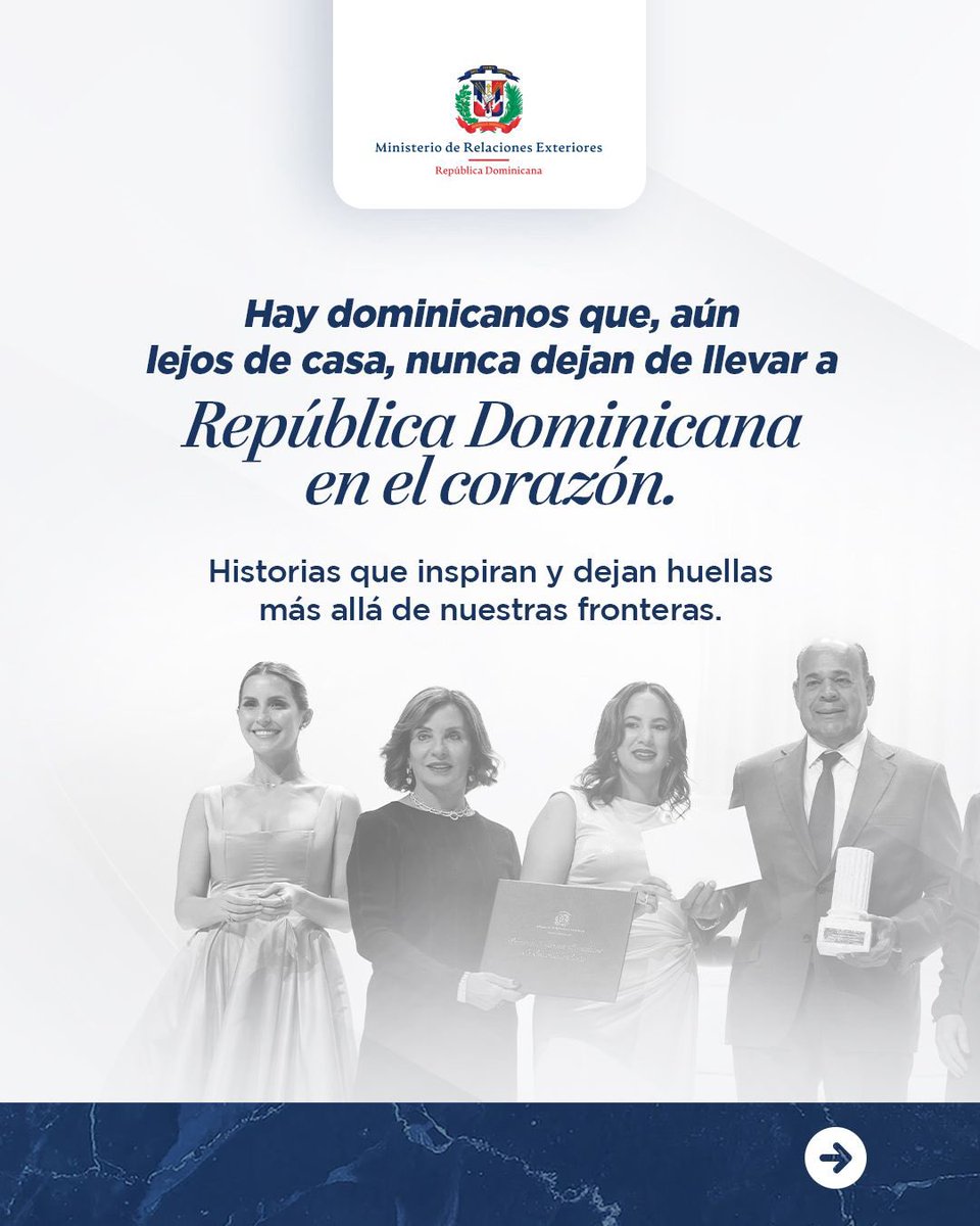 RDenArabiaSaudi's tweet photo. 📄🇩🇴 ¿Conoces a una dominicana o dominicano destacado en el exterior?

Consulta los documentos y requisitos para postularlo al Premio al Emigrante Dominicano Sr. Oscar de la Renta.

🔗 https://t.co/9N2c376gTf https://t.co/pdUjIyHAzy