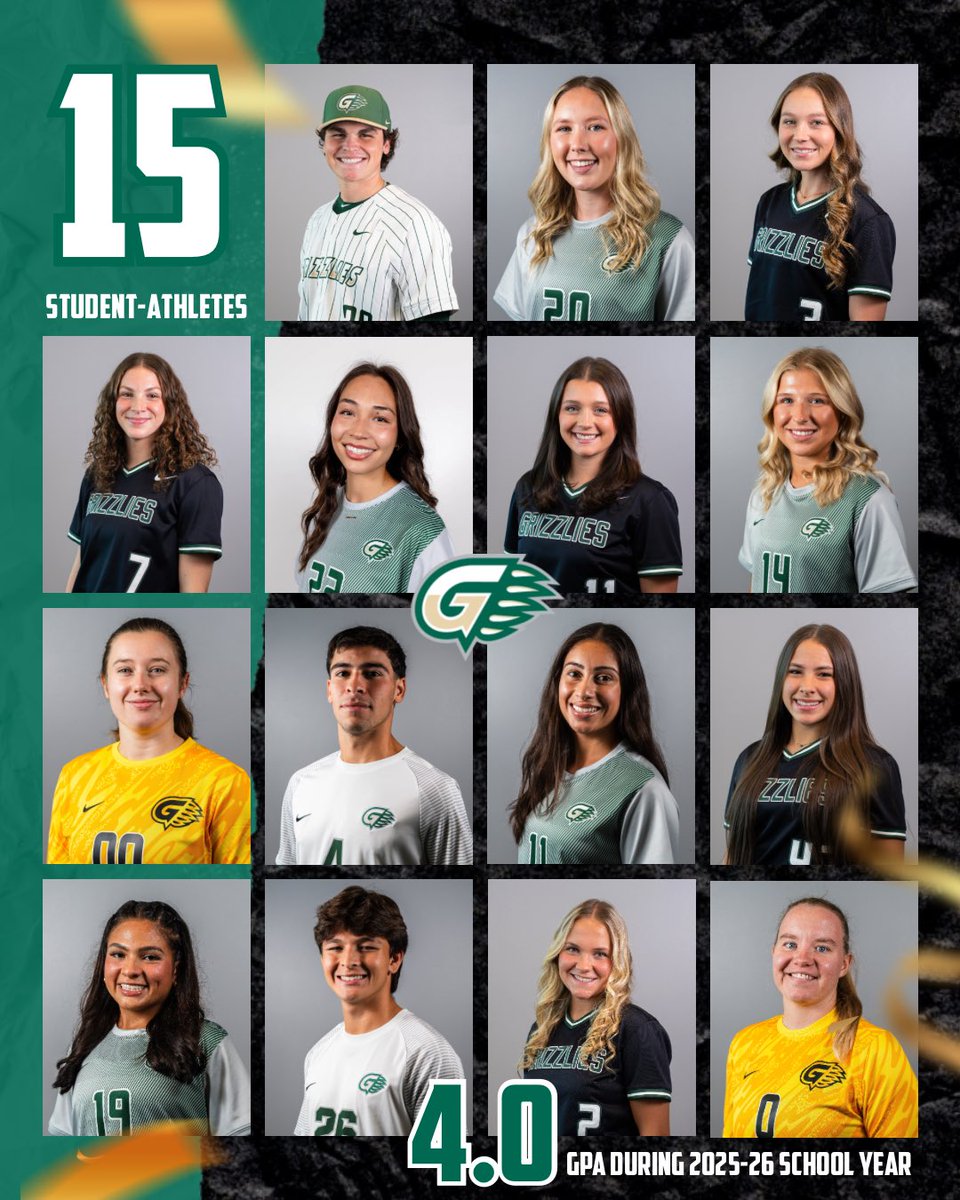 GGCAthletics's tweet photo. Congratulations to 15 GGC student-athletes for achieving a 4.0 cumulative grade point average for the 2025-26 school year! 

#ClawsOut https://t.co/7hpZIHwDL4