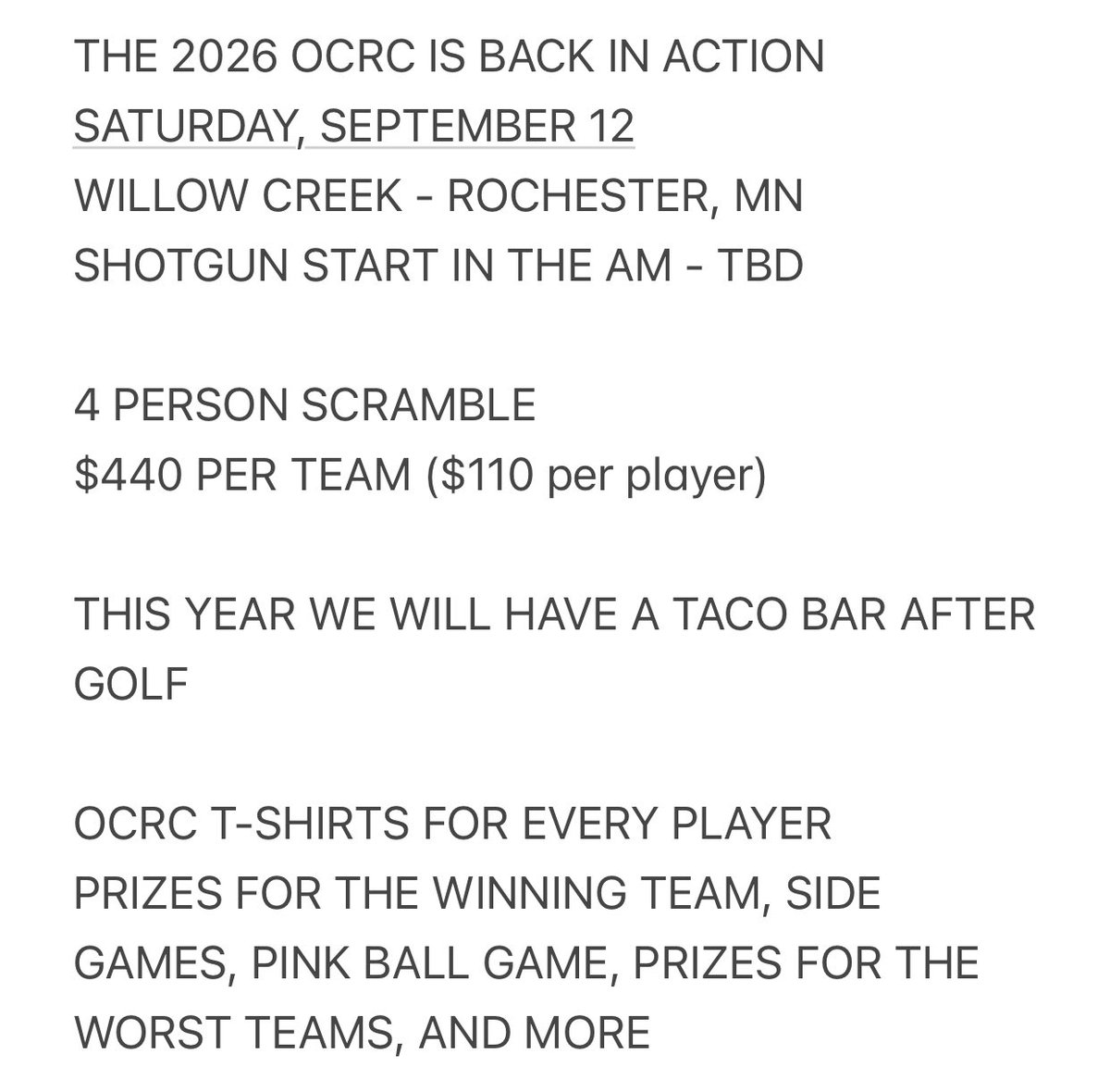 golfocrc's tweet photo. The Premiere Golf Tournament in North America is almost here. #OCRC2026 https://t.co/5YFKyf5VzY