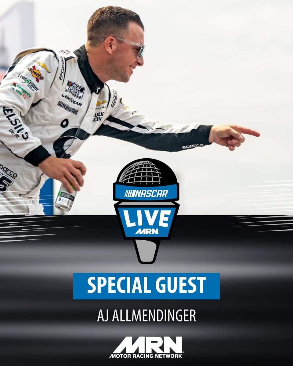 MRNRadio's tweet photo. NASCAR Live | 6.23.26
📻: https://t.co/nIXUWmDExI

Here’s what we have on tap!

➡️ @AJDinger chats with @TimmyToes95 ahead of making his 500th Cup Series Start this weekend.
➡️ We highlight the boatload of 2026 1st time winners.
➡️ A primer ahead of the In-Season Challenge. https://t.co/jbzZAzJAkq