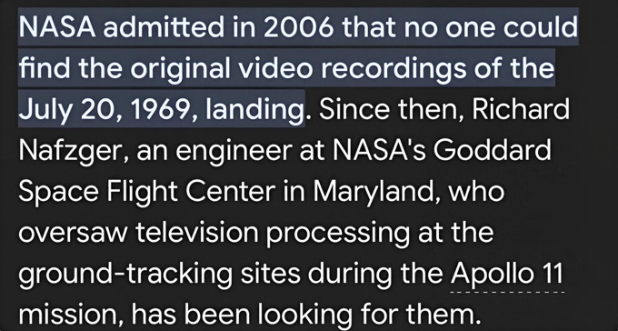 JasonBassler1's tweet photo. In 2009, NASA "concluded" the tapes had "likely" been erased and reused in the 1980s due to "tape shortages."

I am no "flat-earther" but wtf?!

Incompetence, coincidence or conspiracy? https://t.co/pwRjmkGYOW