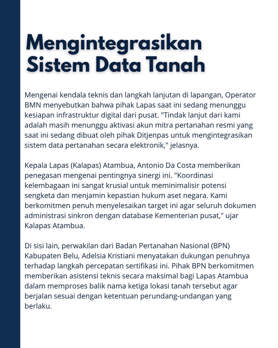 PolsuspasAtamb1's tweet photo. Lapas atambua Gandeng BPN Kab. belu Lakukan Pengamanan Aset https://t.co/v65QwlDhvz
