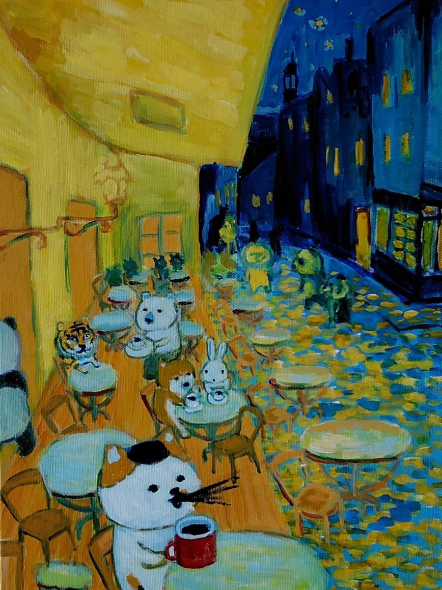 matsuNe's tweet photo. ちなみにこれは『夜のカフェテラスの猫舌』という作品。とてもとてもかわいい😹🐶

https://t.co/Hu3yAfEPxL https://t.co/sr2ajgIRHS