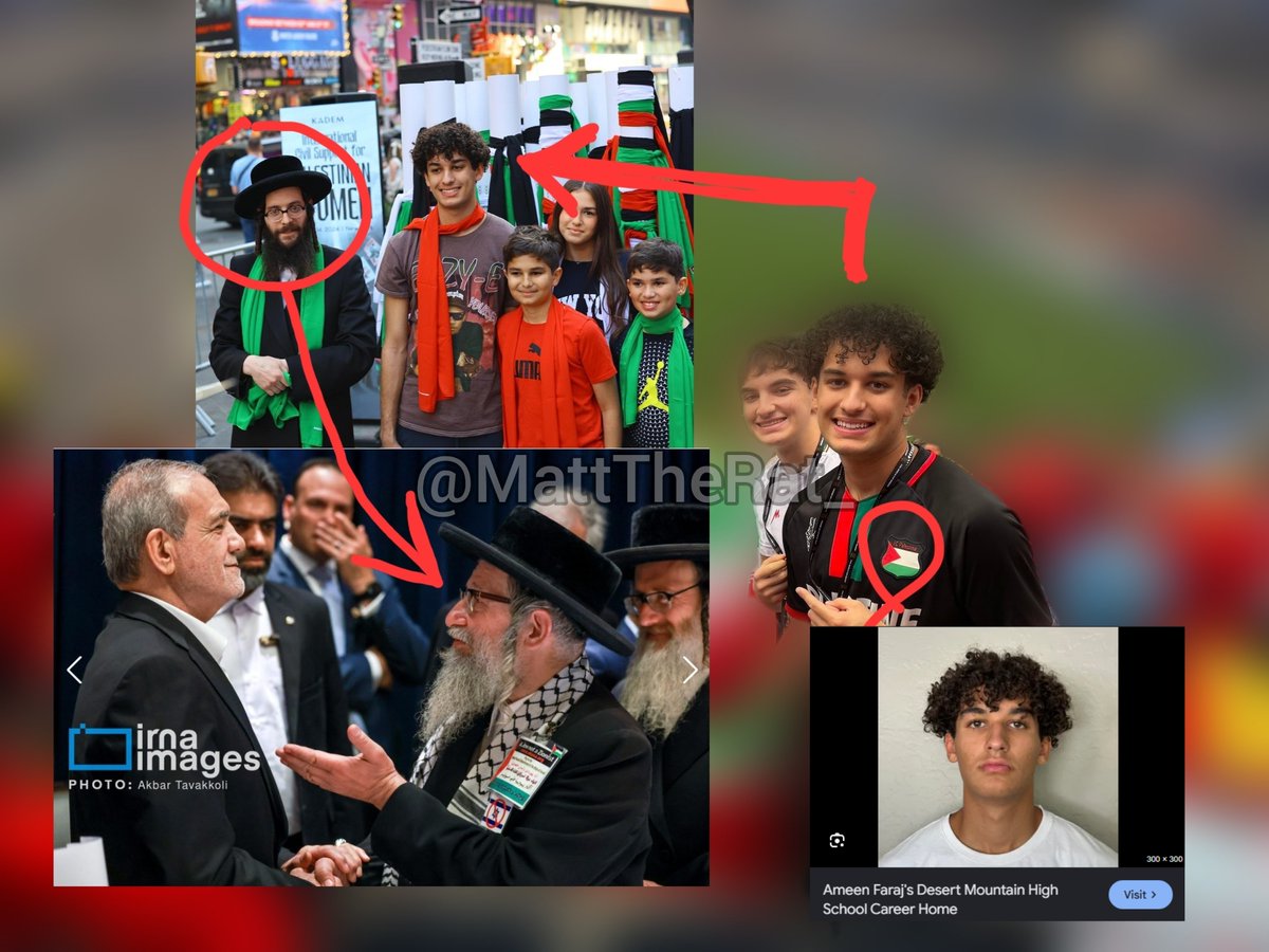MattTheRat_'s tweet photo. اونی که لباس فلسطین تنشه "امین فرج" در تجمع یهودی های ضداسرائیل حضور داشته، همین گروه دست بوسی پزشکیان هم رفتن.
آقای "نیکراد فاتح" هم کنار "عرفان عفیفیان" پز عکسشون با پرچم جمهوری‌اسلامی رو میدن.

این ترکیب, گروهی رو نشون میده که بیشتر برای حمایت از جمهوری‌اسلامی رفتن تا فوتبال. https://t.co/zODvPjDjD7