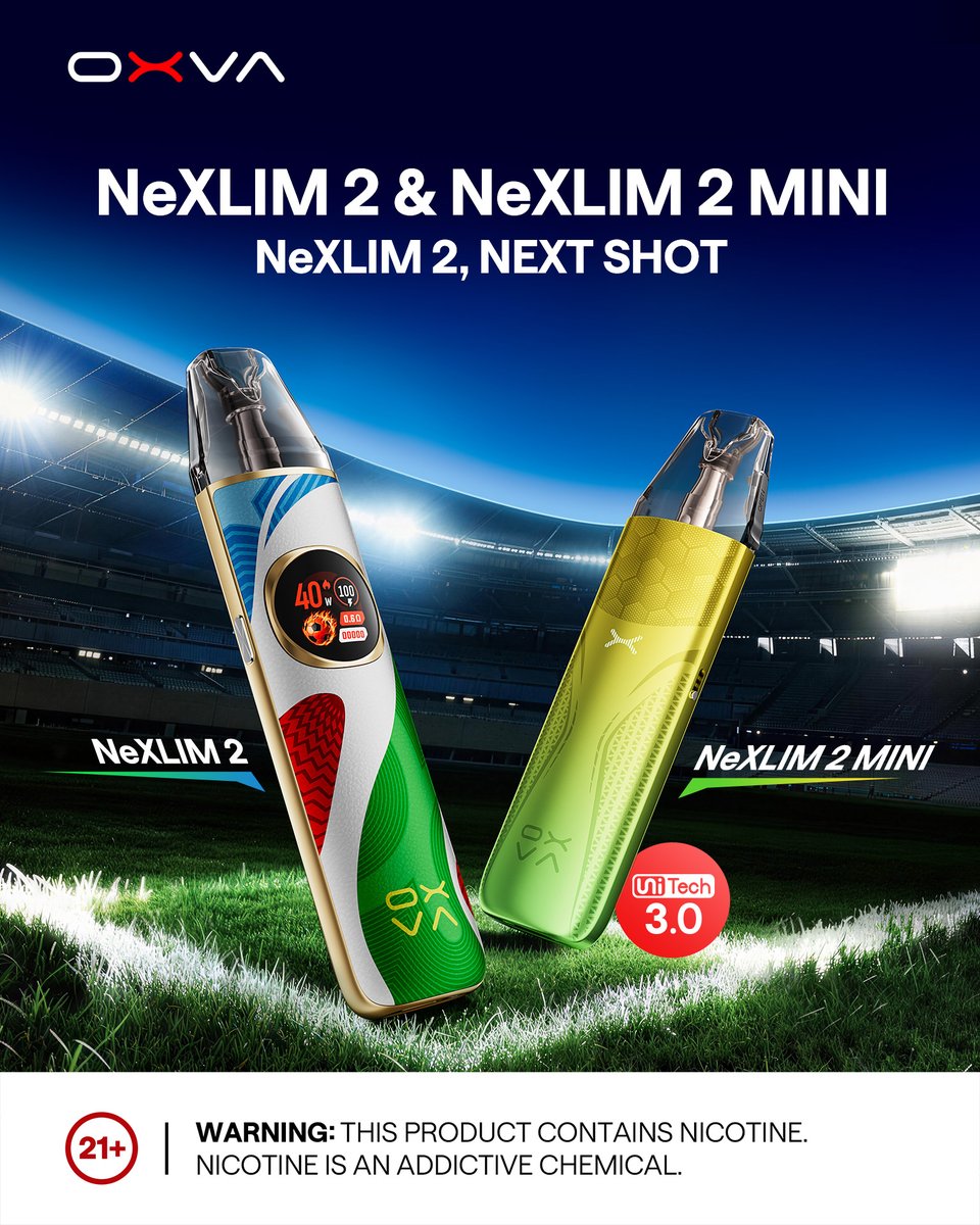 everzontech's tweet photo. 🚀 NEW LAUNCH

⚡ NeXLIM 2 – Flagship power, refined flavor, built to last.
✨ NeXLIM 2 MINI – Compact, smart, ready anytime.
Both powered by New-Gen Dual Mesh – engineered to own every shot. 🔥

🔞 21+ only | ⚠️ Nicotine is addictive.

#OXVA #NewLaunch #NeXLIM2 #NeXLIM2MINI https://t.co/H0ppJw0nUj