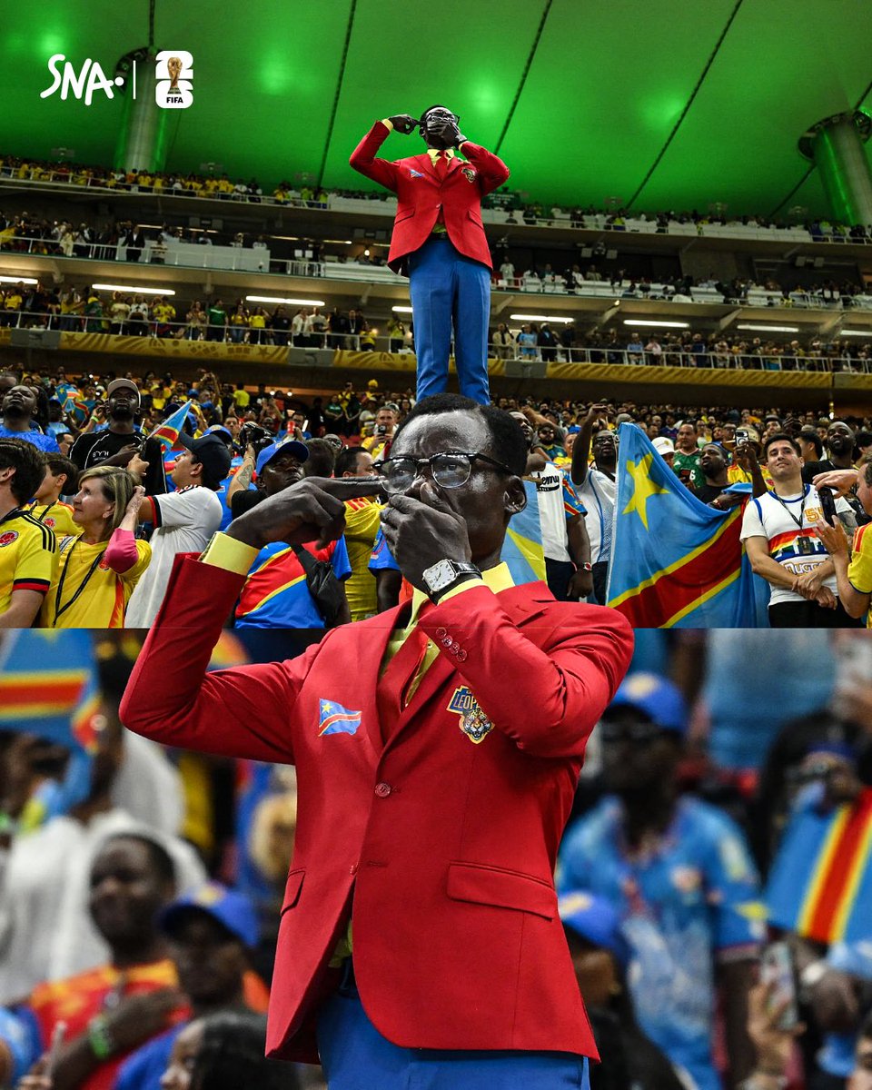 snewsafrica's tweet photo. 🇨🇩 Plus qu’un supporter, Lumumba Vea utilise les tribunes pour faire entendre la voix de la RDC. 🐆 #COLRDC https://t.co/loNIZ3cA5y
