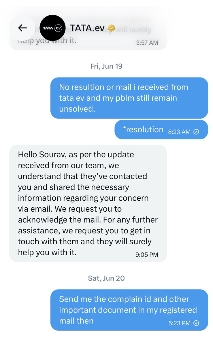 SOURAV20091's tweet photo. @Tataev As always no reply with worst customer service. Worst mistake of my life.
@Tataev @TataMotors_Cars https://t.co/G6wZFNFhqN