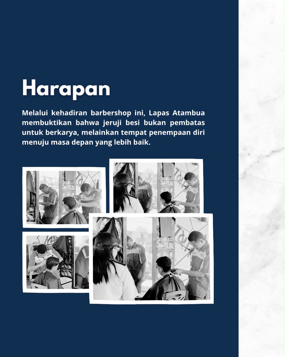 PolsuspasAtamb1's tweet photo. Laas Atambua Bekali Keterampilan Kerja Warga Binaan Jasa Barbershop https://t.co/KFAPfDXPEE
