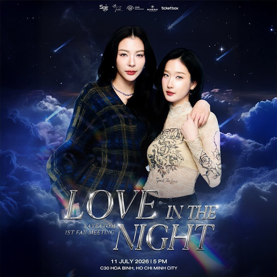 FayeMalisornVN's tweet photo. Thank you to everyone who has been supporting, sharing updates, and helping spread the word about FayeAtom's first fan meeting in Vietnam. Every post, every share, and every recommendation helps more fans discover this special event 💖

🌟FAYEATOM 1ST FAN MEETING "LOVE IN THE NIGHT" IN HO CHI MINH CITY 🌟

📅 July 11, 2026 | 5:00 PM
📍 C30 Hoa Binh, Ho Chi Minh City, Vietnam 🇻🇳
🎟  Tickets available at: https://t.co/H84hkLibij

🌻 See you all on July 11🌻

#FayeAtom1stFMinHoChiMinhCity
#FayeAtom #FayePeraya #AtomPariya
#S9TConcert #CDM #FabelEntertainment