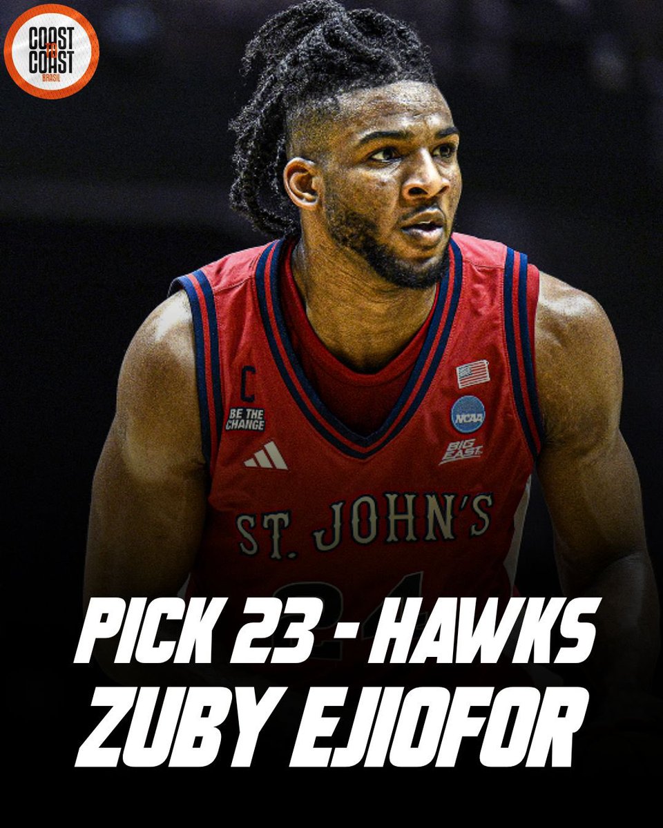 brasilcoast2's tweet photo. 🚨🚨🚨COM A PICK 23 DO DRAFT DE 2026…

O ATLANTA HAWKS SELECIONA ZUBY EJIOFOR https://t.co/4ioVvofgML