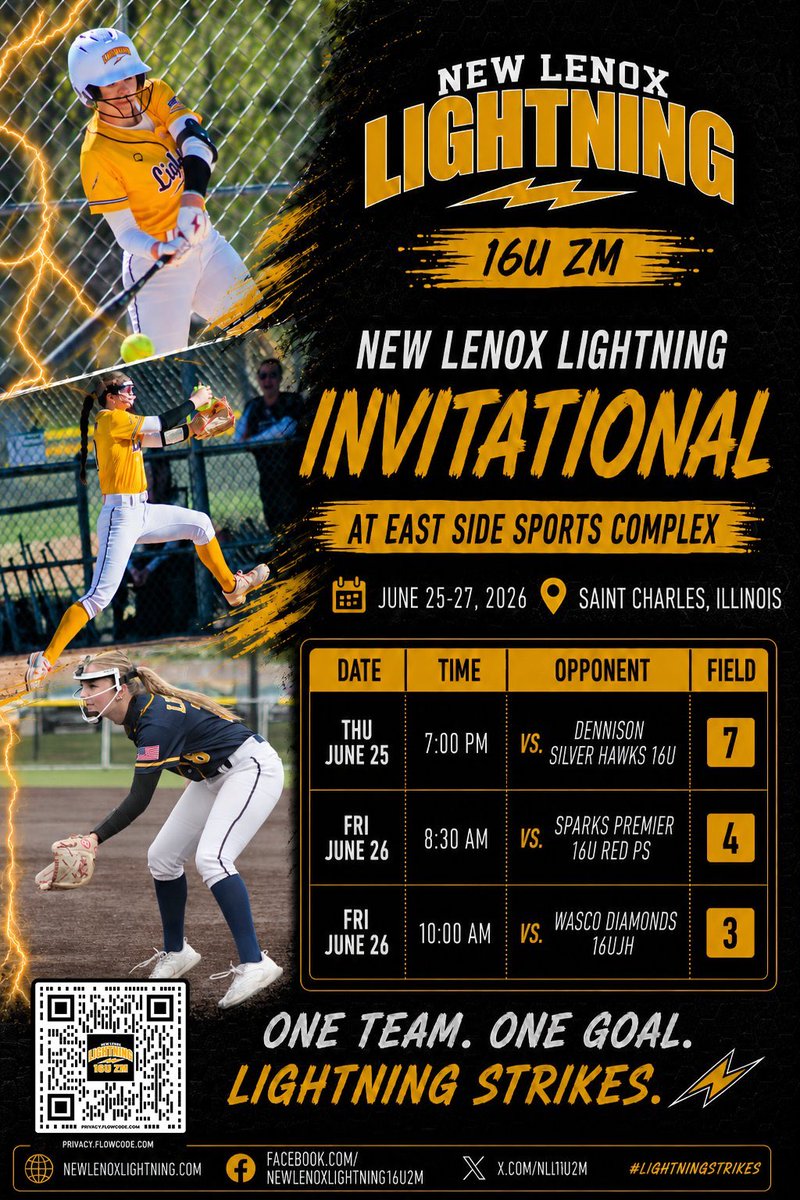 MaielleErnser's tweet photo. Here’s our schedule for the Lightning Invitational in St. Charles! https://t.co/AaIintCaIS