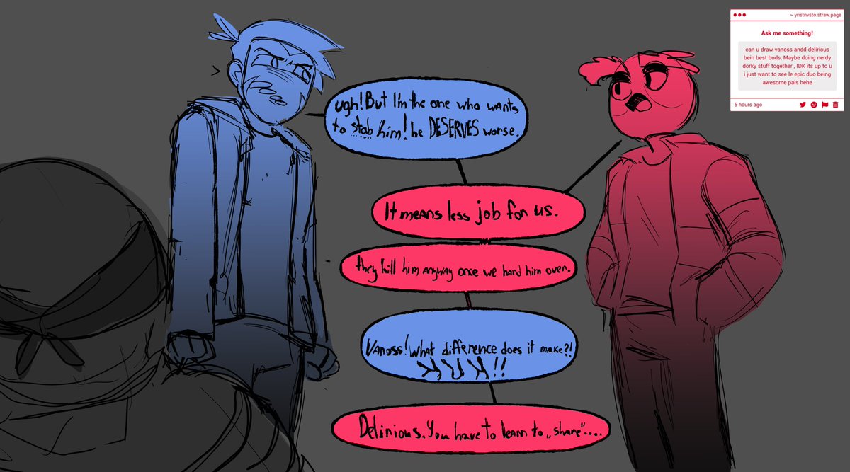Yristnvsto's tweet photo. im not sure they're just doing nerdy dorky stuff....anyway they silly

#vanosscrew #vanosscrewfanart https://t.co/yyEMq9iMPz