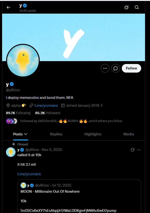 Orbital_Gate's tweet photo. Be very careful with this profile!

https://t.co/vW1fp8Mkfz

And also any other profile he promotes asking people to follow. They are all fake profiles he uses to launch tokens on #Pumpfun and promote rugpull.

This was his last launch:

https://t.co/Dqe4JXOQPY

Afterwards, he deletes all the posts.

It's a #Solana memecoins rugs launcher!