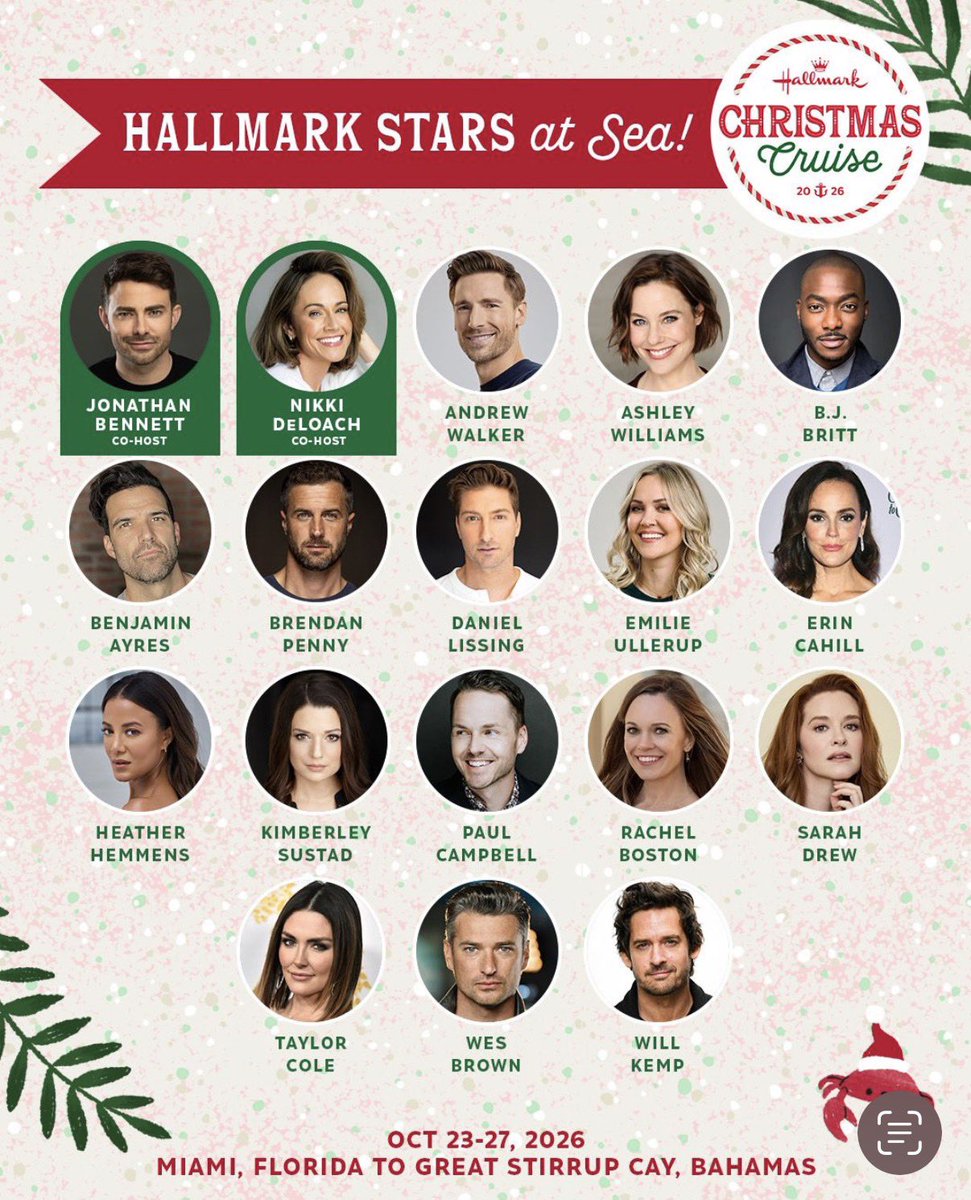 conagentC's tweet photo. Hey #Hallmark fans don’t miss @IamWillKemp October 23-27, 2026 on #HallmarkChristmasCruise  There’s a lot of fun to be had! @hallmarkexp https://t.co/QpQzqQWyyo