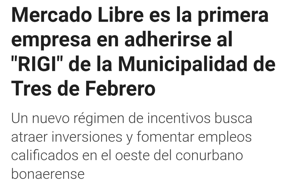 MongoAurelios's tweet photo. Esto es genial.
El RIGI es para atraer nuevas inversiones.
ML ya había realizado la inversión hace rato sin los incentivos. 

Tremendo regalo de los contribuyentes de 3 de Febrero al multimillonario Galperin. 

Fin. https://t.co/9HrxpYjGTT