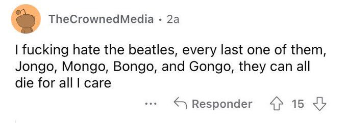 aviculor's tweet photo. John Lenon: let's start a band
Richard Starkey: ok but only if people call me Ringo
60 years later: https://t.co/uFQbHVfqGl
