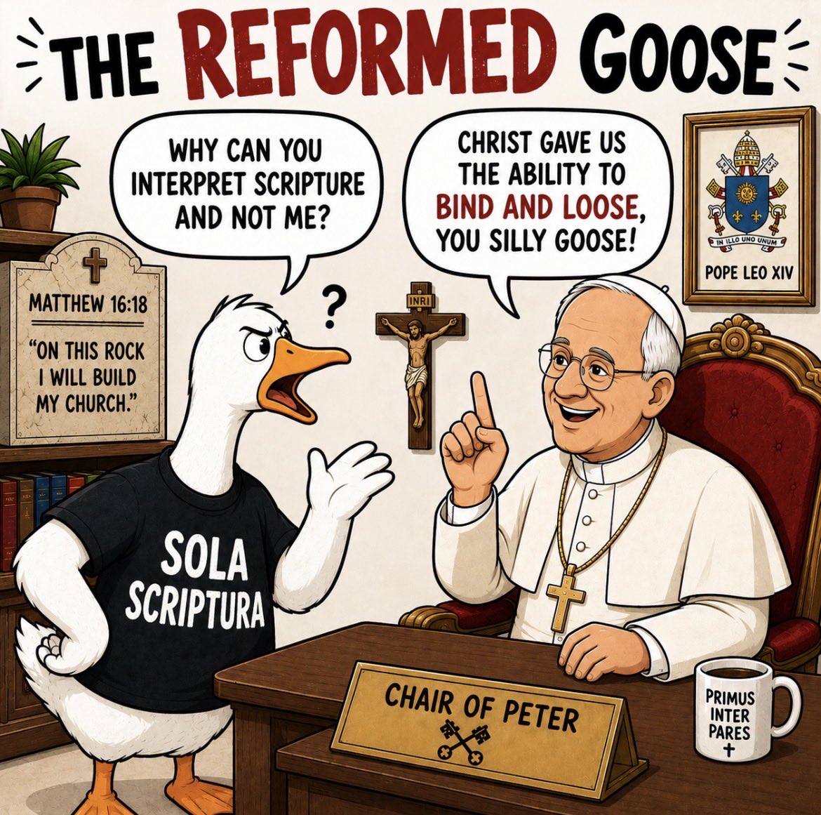 CatholicDrip___'s tweet photo. Christ gave authority to the Apostles….

The idea that it vanished immediately after them is absurd, Silly Goose 🪿

The office was meant to continue 💧 https://t.co/orrnwIDw4U