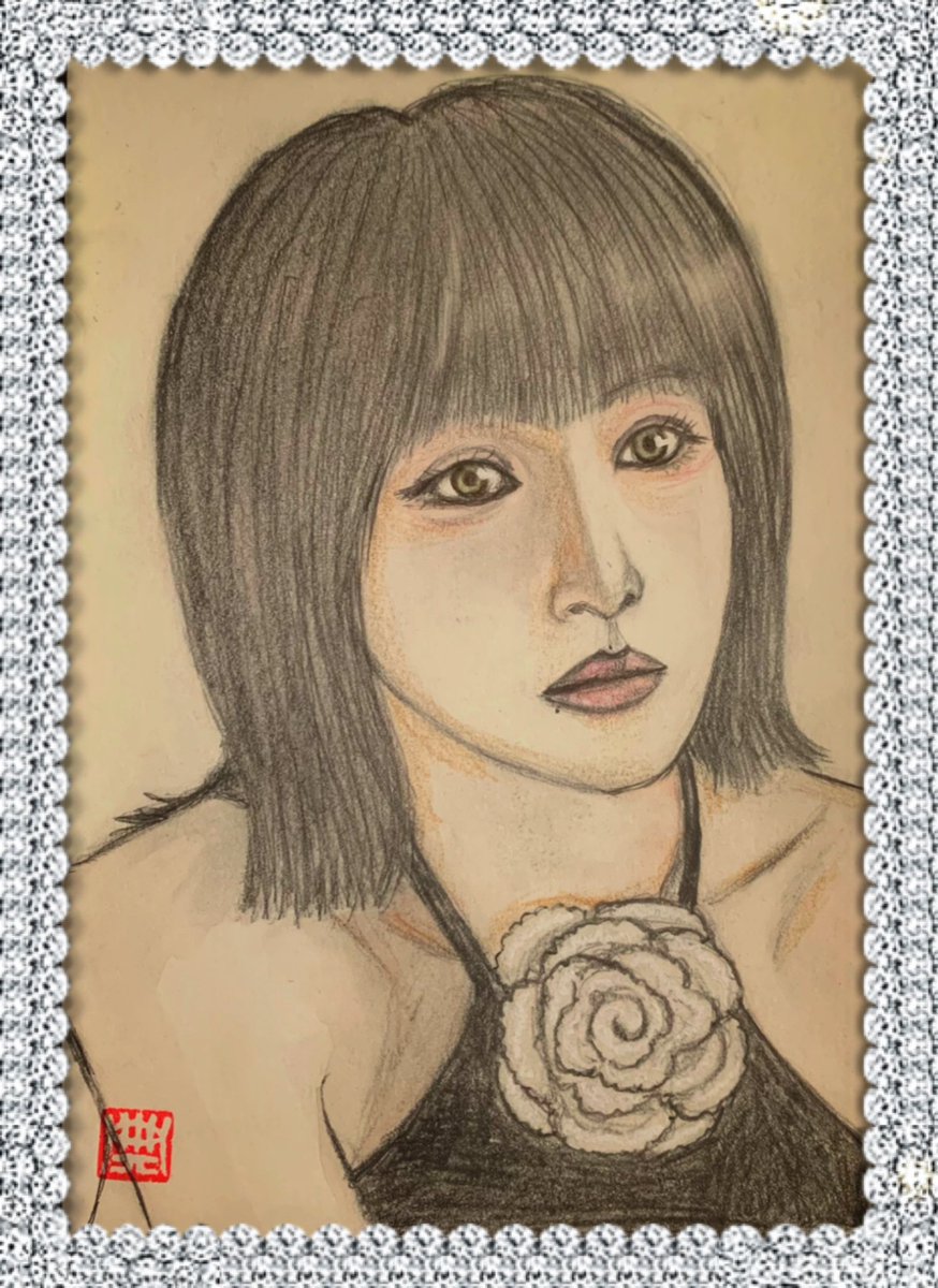 TWICE MOMO & MINA Cotman Water Color Paper (ﾊｶﾞｷｻｲｽﾞ)絵墨+水彩